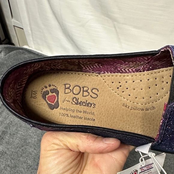 Skechers BOBS Glitter Slip-On Shoes - Purple - Picture 5 of 13